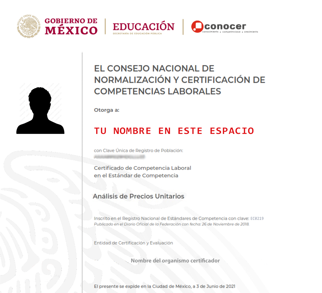 Certificación SEP en Análisis de Precios Unitarios Certificación en Análisis de Precios Unitarios SEP